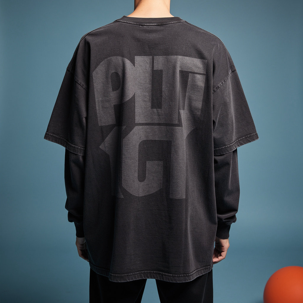 Oversized Graphic Tee — Stacked Letters